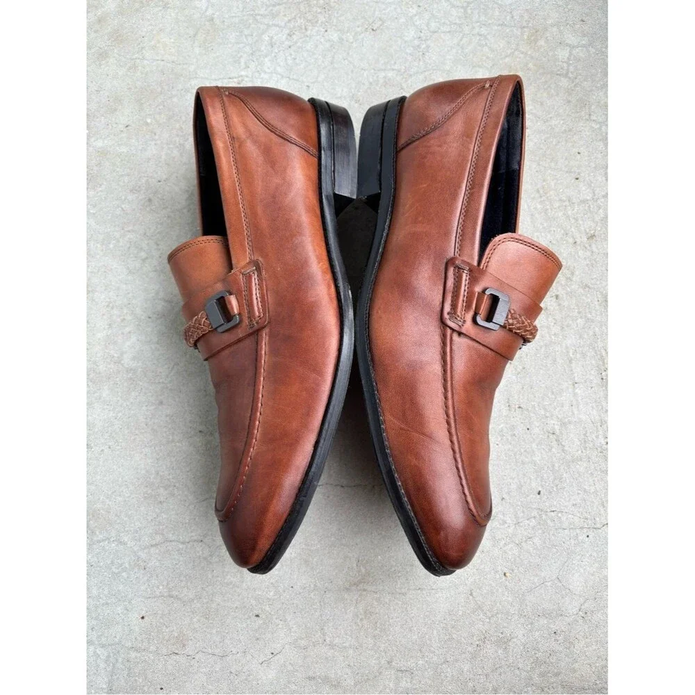 Cole Haan Warner Grand Bit Loafers Mens Brown Leather Dress Shoes Slip On 10.5